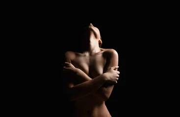 Nude Woman silhouette. Beautiful Naked Body Girl © eugenepartyzan