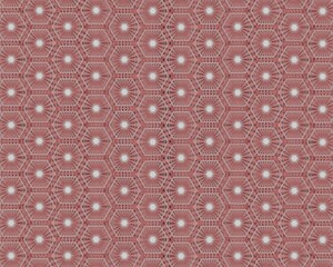 Tile and fabric pattern consisting of geometric shapes in orange and white colors