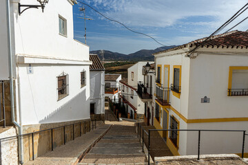 Walking on white cozy streets in Ronda, Spain on October 23, 2022