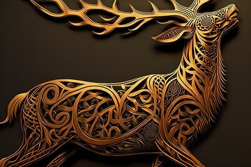intricate Gaelic Deer design illustration. Beautiful Artwork illustration
