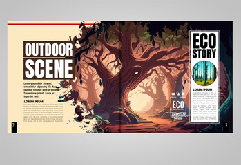 Printing ecology magazine, brochure layout easy to editable - 568517996