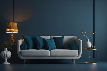 modern living room with sofa.Generative Ai
