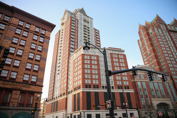 Fototapeta na wymiar Rhode Island Providence Buildings City tall modern 