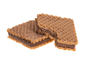 chocolate square wafers isolated