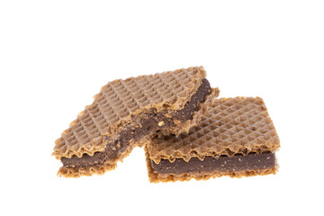 chocolate square wafers isolated