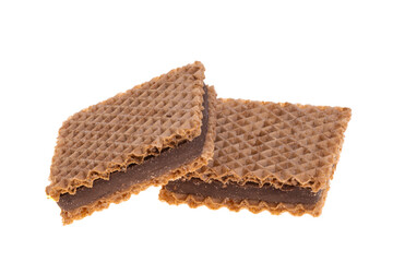 chocolate square wafers isolated