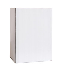Blank white cardboard box isolated with clipping path for mockup