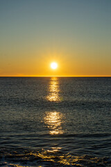 Sunrise over Mediterranean Sea, Costa del Sol, Malaga, Spain