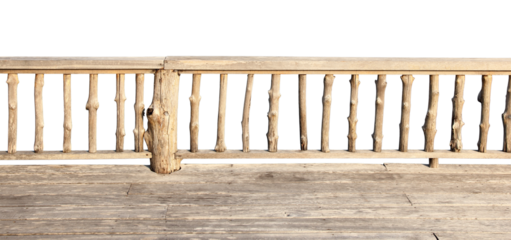wooden terrace isolated with clipping path
