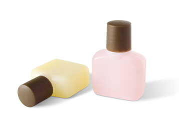 shampoo and soap plastic bottle isolated with clipping path