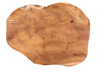 Wooden board with visible wood structure, knots, scratches and cracks.