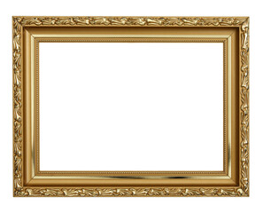 Gold picture frame isolated with clipping path