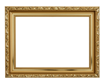 Gold picture frame isolated with clipping path