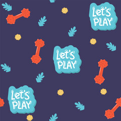 Seamless pattern with hand drawn dogs items. Animals pattern. Dogs background. Good for printing on textiles, wrapping paper, wallpapers.