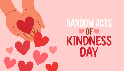 Random acts of kindness day emblem isolated vector. World altruistic holiday event label.