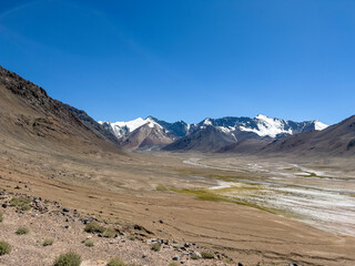 Fototapeta na wymiar A valley between Pamir mountains.