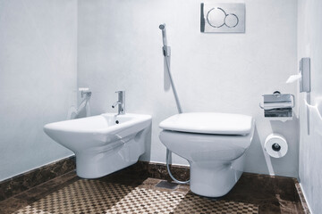Naklejka na ściany i meble Toilet in interior modern bathroom