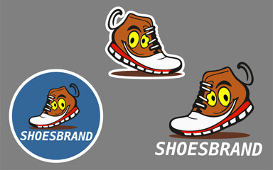 Shoes Shop Logo Template Design cartoon icon design template modern vector, art abstract shoes sneaker logo design vector, Shoes Store