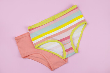 Baby underwear on a pink background