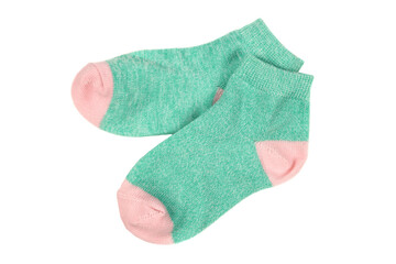 Pair of cute baby socks isolated on white