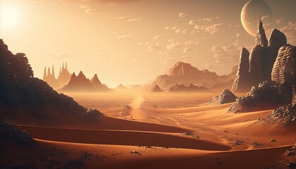 Desert landscape. AI Generative