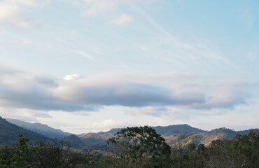 landscape of mountain and sky in the morning  at Thailand