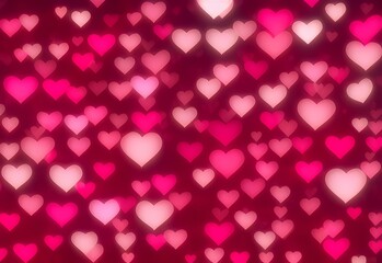 valentine background with hearts created with generative ai technology