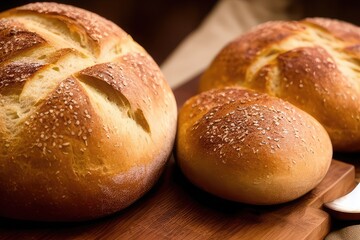 High-Resolution Image of Fresh Bakery Bread Showcasing its Aromatic and Appetizing Qualities, Perfect for Adding a Delicious Element to any Design Project