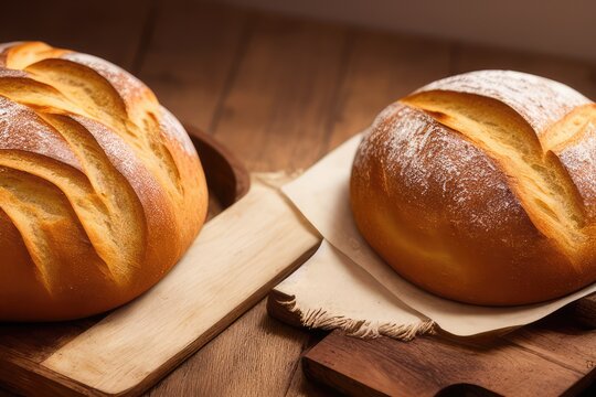 High-Resolution Image of Fresh Bakery Bread Showcasing its Aromatic and Appetizing Qualities, Perfect for Adding a Delicious Element to any Design Project