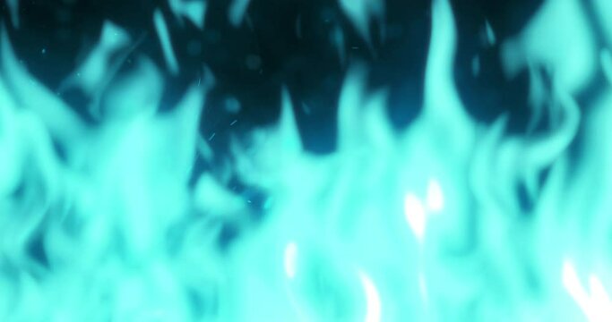 Beautiful Fire Pastel Blue Flame 4K