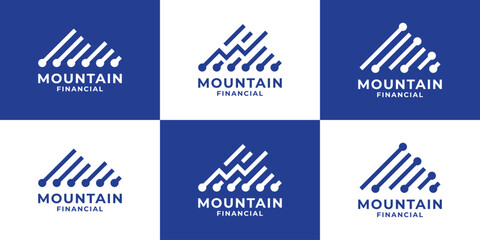 Obraz premium set logo design mountain technology financial graph arrow modern vector inspiration illustration