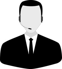 operator in the phone on a transparent background