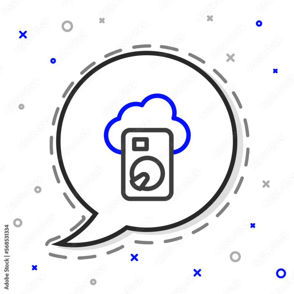 Poster line cloud database icon isolated on white background. cloud computing concept. digital service or a