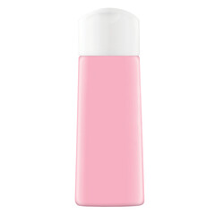 Pink bottle cosmetic container isolated on white