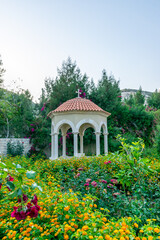 Orthodox church in a picturesque green park