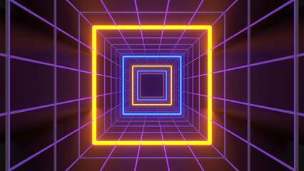 Colorful Cube Laser Line Background