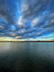 sunset over the lake
