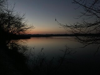 sunset over the lake