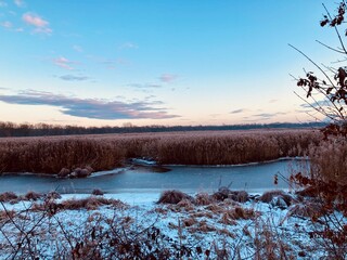 sunrise over the lake