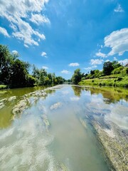 river and clouds