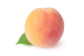Peach on an isolated white background.