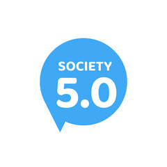 Society 5.0 design. Human-centered association. Sustainable, inclusive system.Isolated vector illustrations