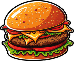 Burger Beef Spicy Cheese Fastfood and Junkfood Double Patty