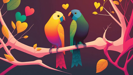 Birds on a branch - Valentine special