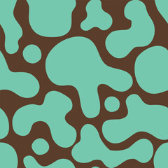 Funky summer groovy lava lamp vector seamless pattern.