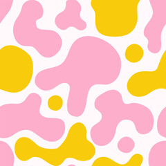 Funky summer groovy lava lamp vector seamless pattern.