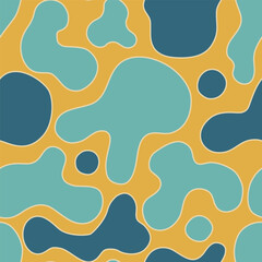 Funky summer groovy lava lamp vector seamless pattern.