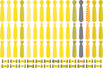 big set neckties different types