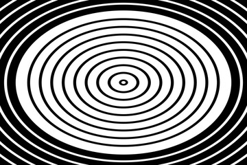 Oval Lines Pattern. Abstract Geometric Black and White Background.