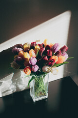 bouquet of colorfull tulips